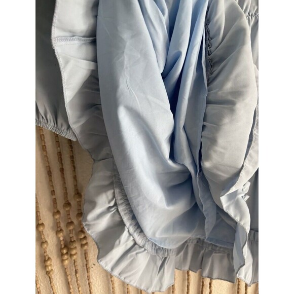 Baby Blue boho peasant long sleeve dress - Picture 3 of 16